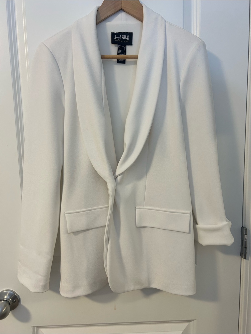 Joseph Ribkoff Cream Shawl Collar Blazer Jacket, tuxedo style size 8